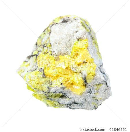 rough Sulphur (Sulfur) ore isolated on white 61846561