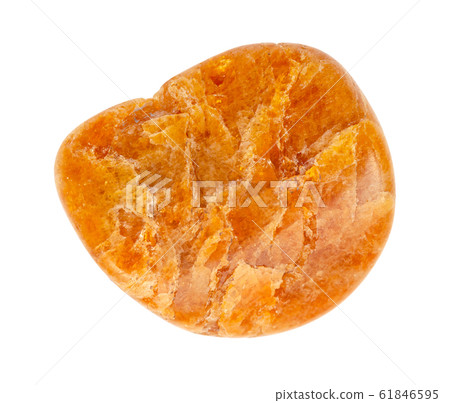 polished Clinohumite gemstone isolated on white 61846595