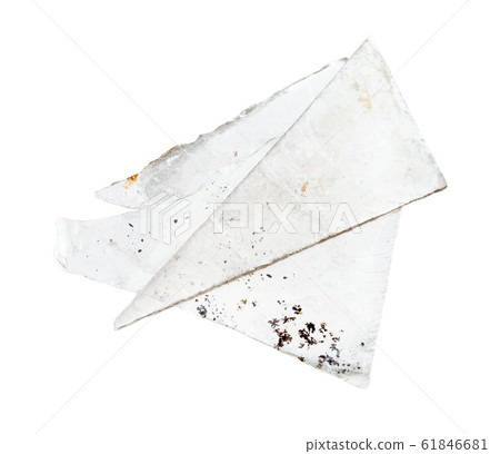 laminas of muscovite mica isolated on white laminas of muscovite mica isolated on white 61846681
