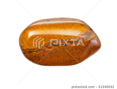brown Tiger's eye gem stone isolated on white 61846692
