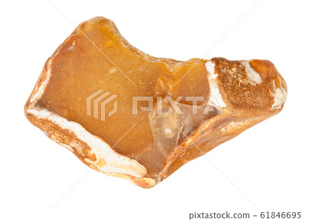 yellow Flint stone isolated on white 61846695