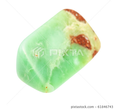 polished Chrysoprase gem isolated on white polished Chrysoprase gem isolated on white 61846743