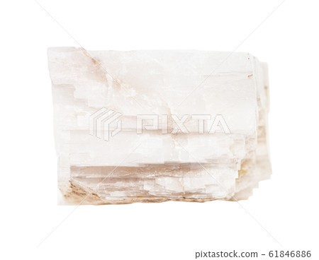 raw white Calcite rock isolated on white 61846886