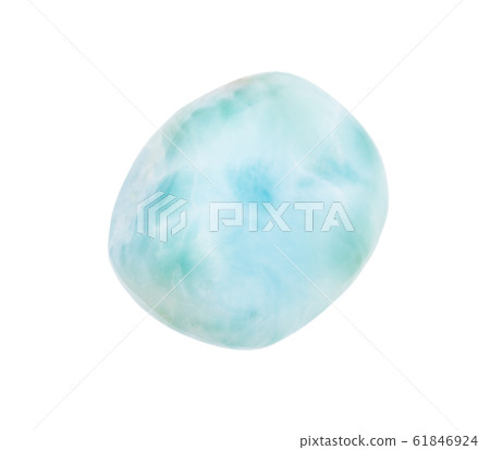 polished Larimar gemstone isolated on white 61846924