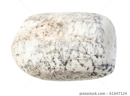 polished Albite gemstone isolated on white 61847124