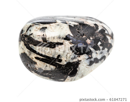 Aegirine in polished Microcline rock isolated Aegirine in polished Microcline rock isolated 61847271