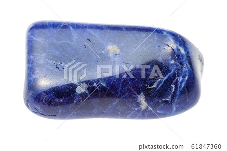 polished Sodalite gem stone isolated on white 61847360
