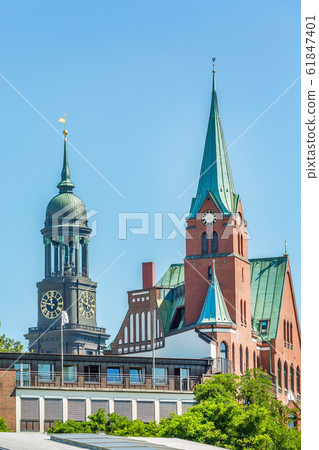 Germany, Hamburg cathedral towers Germany, Hamburg cathedral towers 61847401