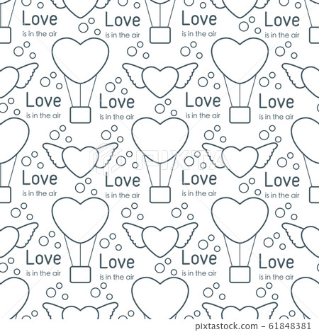 Vector seamless pattern Valentine's Day Love Heart - Stock Illustration ...