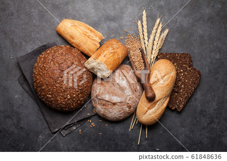 Various bread with wheat and flour Various bread with wheat and flour 61848636