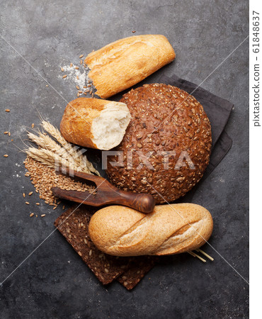 Various bread with wheat and flour Various bread with wheat and flour 61848637