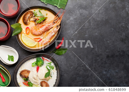 Tom Yum and Tom Kha traditional Thai soups 61848699
