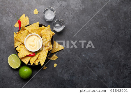 Mexican nachos chips and tequila Mexican nachos chips and tequila 61848901