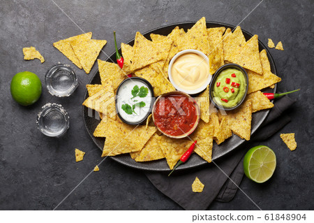 Mexican nachos chips and tequila Mexican nachos chips and tequila 61848904