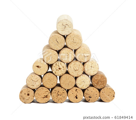 Pyramid made of used Wine corks Pyramid made of used Wine corks 61849414