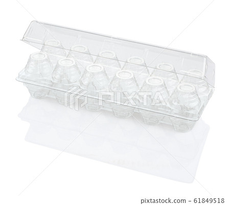empty plastic egg box 61849518