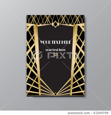 Art Deco page template, retro  style for web and 61849799