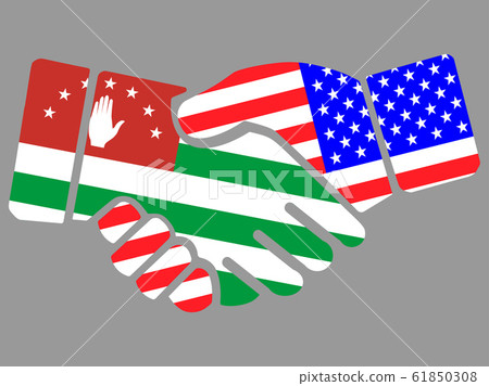 Republic Of Abkhazia and USA flags Handshake Republic Of Abkhazia and USA flags Handshake 61850308