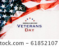 Watercolor painting Happy Veterans Day. American 61852107