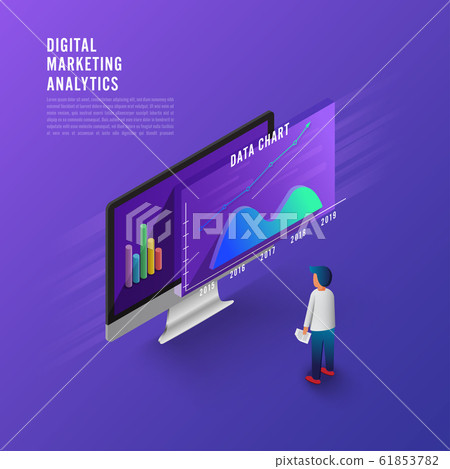 Flat design concept business strategy. 3d... - Stock Illustration ...