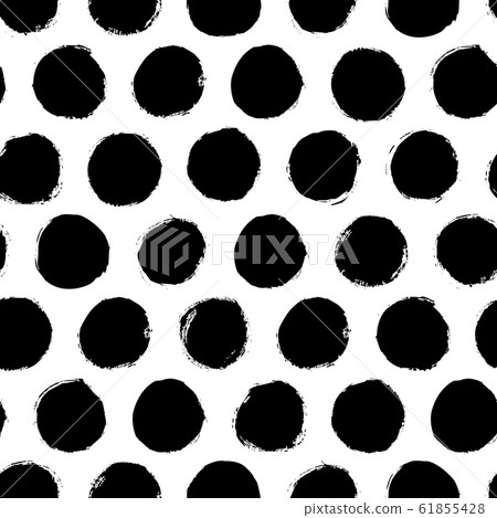 Seamless polka dot pattern hand drawn with a... - Stock Illustration ...