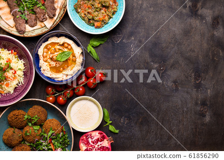 Arabic dishes background Arabic dishes background 61856290