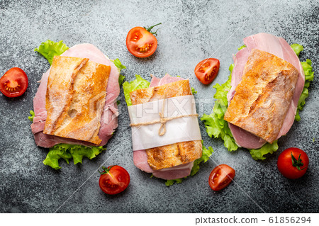 Fresh ciabatta sandwiches for lunch Fresh ciabatta sandwiches for lunch 61856294