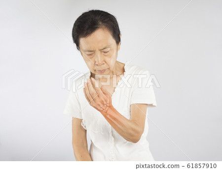 wrist bones, wrist, old asian woman 61857910