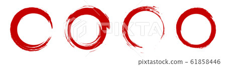 日文材料用筆刷繪製的線條邊框手寫模擬材料油墨 61858446