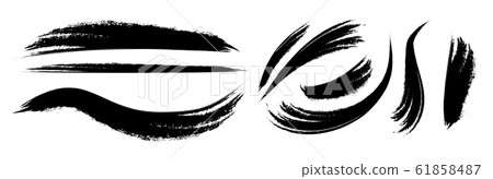 Japanese material Line drawn with a brush Border Handwriting Analog material Ink 61858487