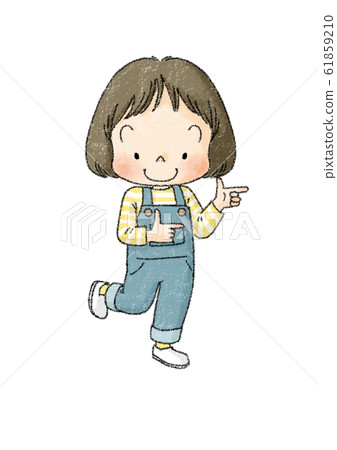 女孩全身前指指（黑線） 61859210