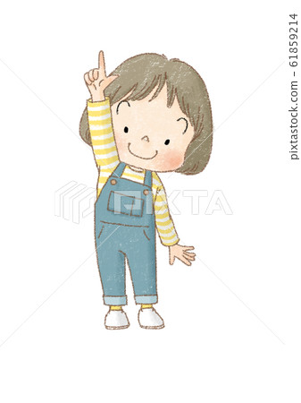 女孩全身前指指(棕線) 女孩全身前指指(棕線) 61859214