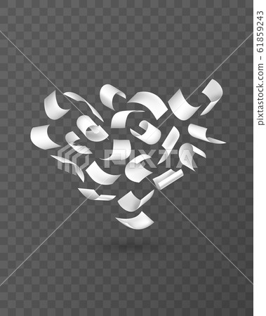 Fly papers set. falling and flying white sheets Fly papers set. falling and flying white sheets 61859243