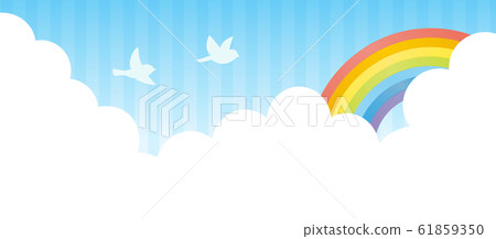 彩虹在藍藍的天空景觀 61859350