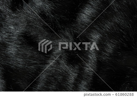 Background texture of black fur made of synthetic animal long hair. Background texture of black fur made of synthetic animal long hair. 61860288