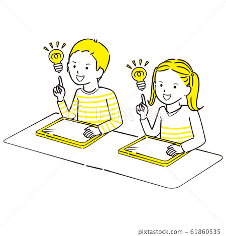 手繪1color男孩女孩鋼筆平板電腦閃爍 61860535