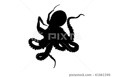 動物剪影海章魚3 61861399