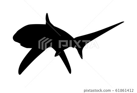 動物剪影海和河鯊4 61861412