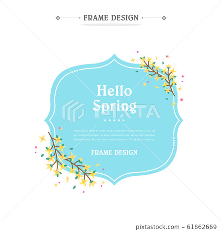 Spring flower frame design3 - Stock Illustration [61862669] - PIXTA