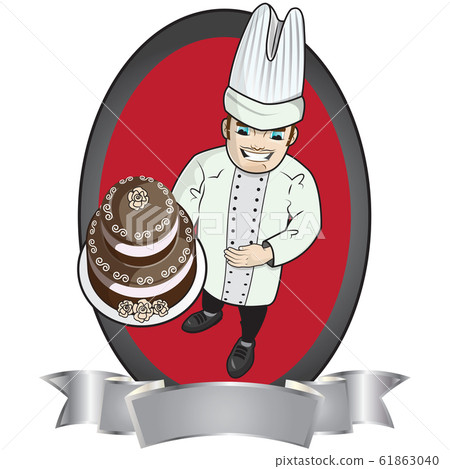 chef con torta - Stock Illustration [61863040] - PIXTA