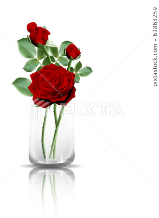 red roses in clear glass red roses in clear glass 61863259