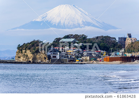 [神奈川縣]七里濱從鎌倉富士山看 61863428