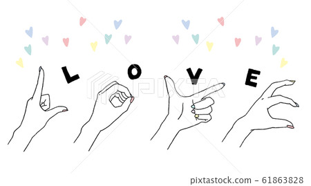 Hand sign of love 61863828