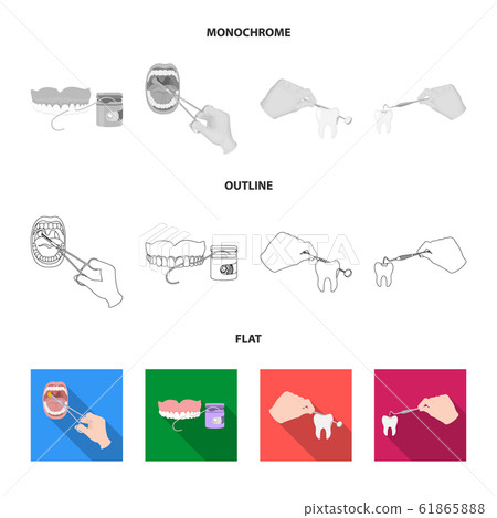 Isolated object of tooth and happy sign. Set of tooth and whitening vector icon for stock. Isolated object of tooth and happy sign. Set of tooth and whitening vector icon for stock. 61865888