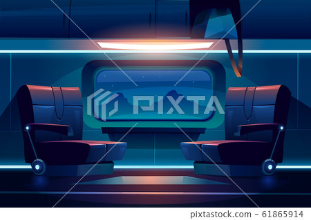 Train night inside interior empty railway commuter Train night inside interior empty railway commuter 61865914