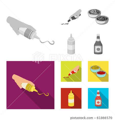 Vector illustration of sauce and condiment symbol. Collection of sauce and bowl stock vector illustration. Vector illustration of sauce and condiment symbol. Collection of sauce and bowl stock vector illustration. 61866570
