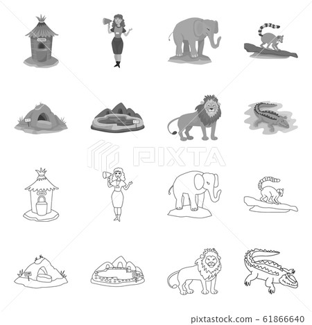 Isolated object of nature and fun symbol. Set of nature and entertainment stock vector illustration. 61866640