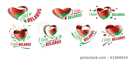 National flag of the Belarus in the shape of a heart and the inscription I love Belarus. Vector illustration National flag of the Belarus in the shape of a heart and the inscription I love Belarus. Vector illustration 61866654