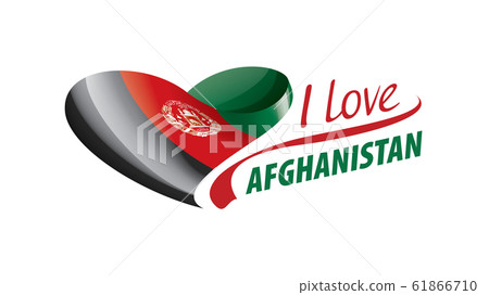 National flag of the Afghanistan in the shape of a heart and the inscription I love Afghanistan. Vector illustration National flag of the Afghanistan in the shape of a heart and the inscription I love Afghanistan. Vector illustration 61866710