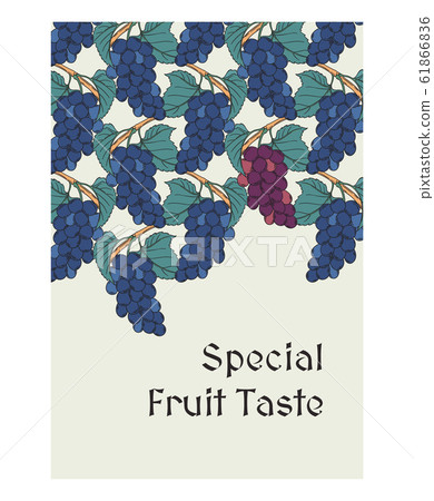 Art-nouveau blue muscat grapes background 61866836
